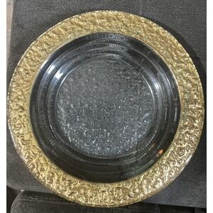 Vintage Cellini Decorative Gold Rim Glass Plate 9 5/8" Replacement Made In Italy